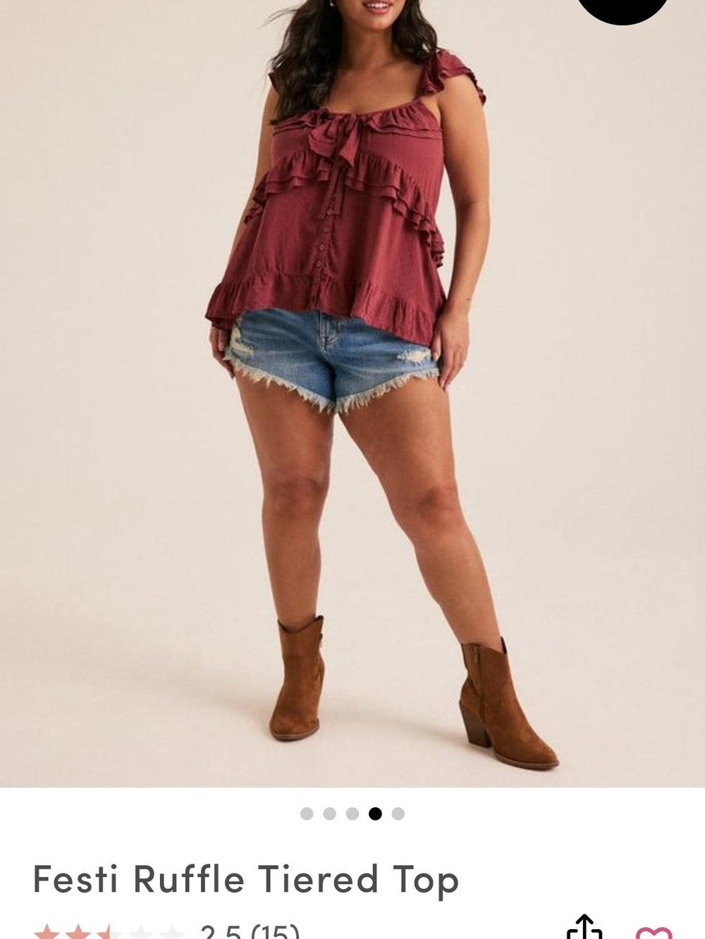 Torrid Festi Ruffle Tiered Top — Dusty Orange